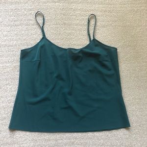 DKNY silk forest green camisole.